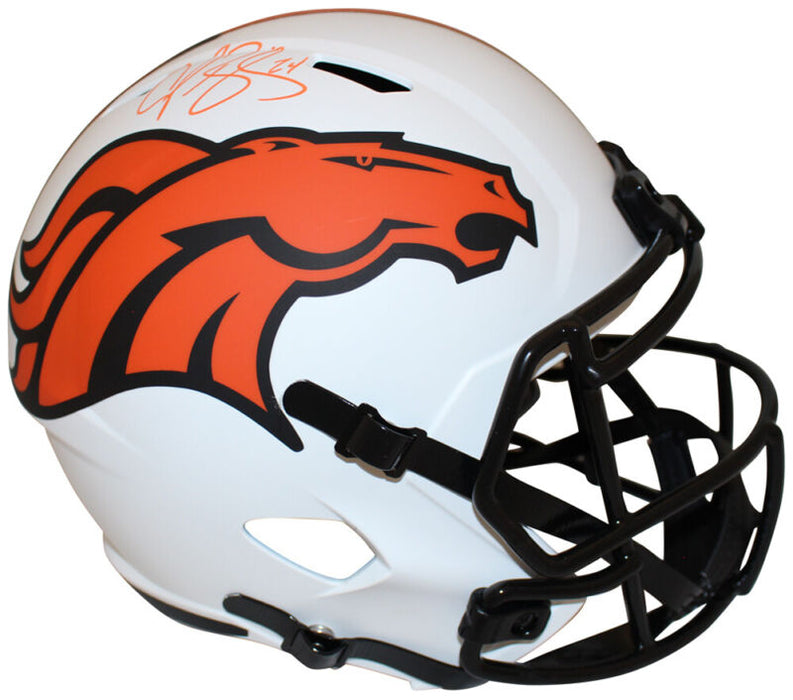 Champ Bailey Signed Denver Broncos F/S Lunar Speed Helmet Beckett 35597