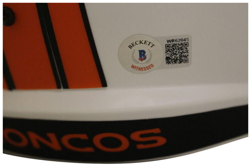 Champ Bailey Signed Denver Broncos F/S Lunar Speed Helmet Beckett 35597