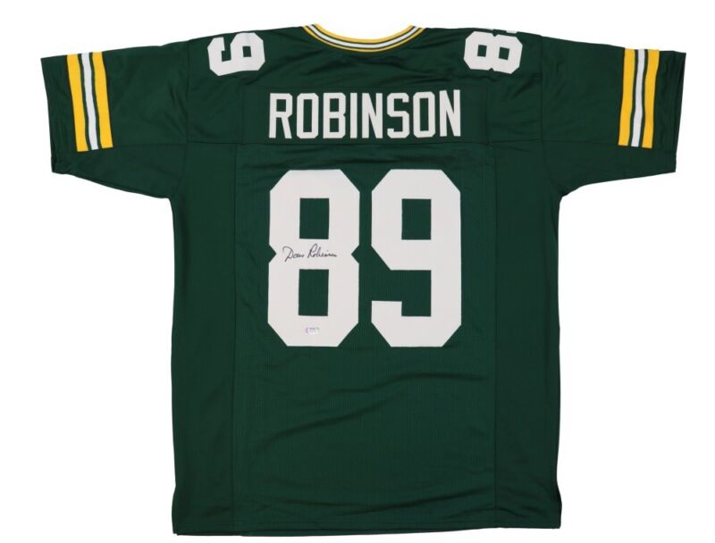 DAVE ROBINSON SIGNED AUTOGRAPHED GREEN BAY PACKERS CUSTOM JERSEY JSA COA