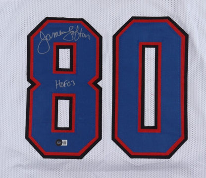 JAMES LOFTON SIGNED AUTOGRAPHED BUFFALO BILLS CUSTOM JERSEY BECKETT COA "HOF 03"