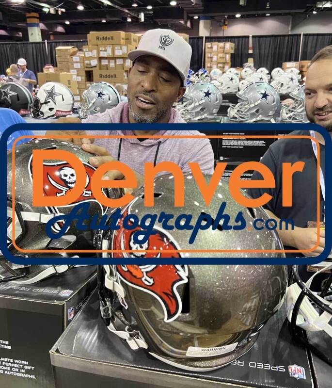 Ronde Barber Signed Tampa Bay Buccaneers TB F/S Helmet HOF Beckett 42342