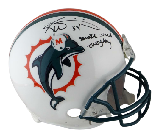 Ricky Williams Miami Dolphins Signed Miami Dolphins Full-sized ProLine Helmet with Smoke Weed (JSA COA)