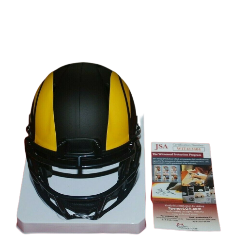 Aaron Donald Los Angeles Rams Signed Eclipse speed mini helmet witnessed 2 (JSA COA), , 