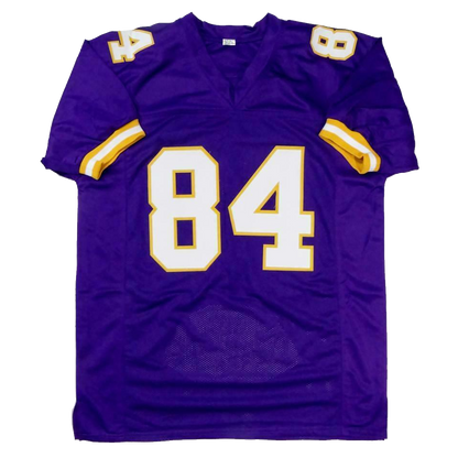 Randy Moss Minnesota Vikings Signed Purple Pro Style Stat Jersey (BAS COA)
