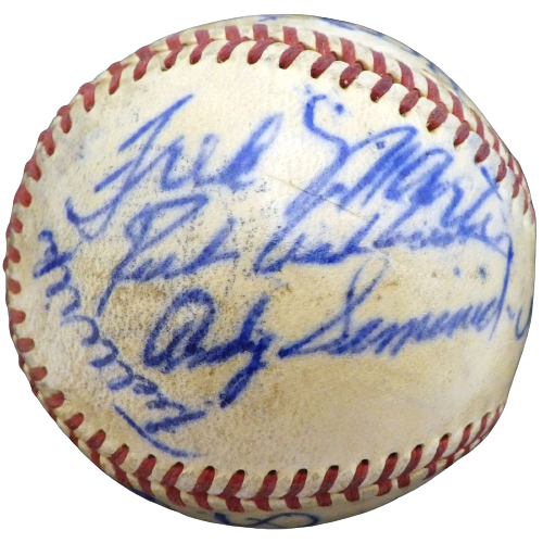 Del Ennis Philadelphia Phillies Signed 1950 Cardinals Phillies Baseball 19 Sigs A52636 (BAS COA)
