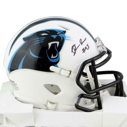 Derrick Brown Carolina Panthers Signed Flat White Speed Mini Helmet (JSA COA)