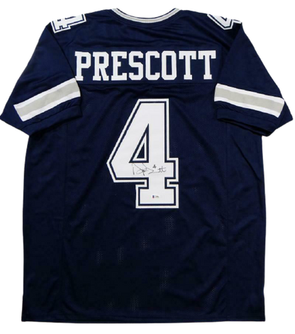Dak Prescott Dallas Cowboys Signed Blue Pro Style Jersey (BAS COA)