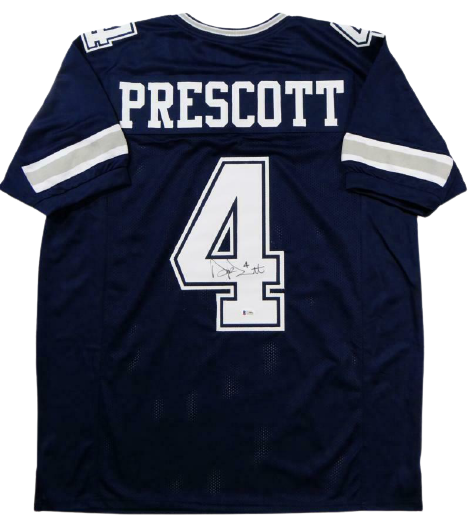 Dak Prescott Dallas Cowboys Signed Blue Pro Style Jersey (BAS COA)