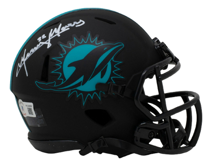 Mercury Morris Miami Dolphins Signed Mini Speed Replica Eclipse Helmet w/Case (BAS COA)