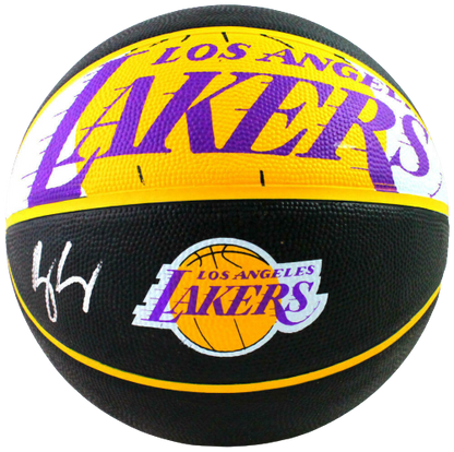 Kyle Kuzma Los Angeles Lakers Autographed NBA LA Lakers Logo Black Basketball- (BAS COA)
