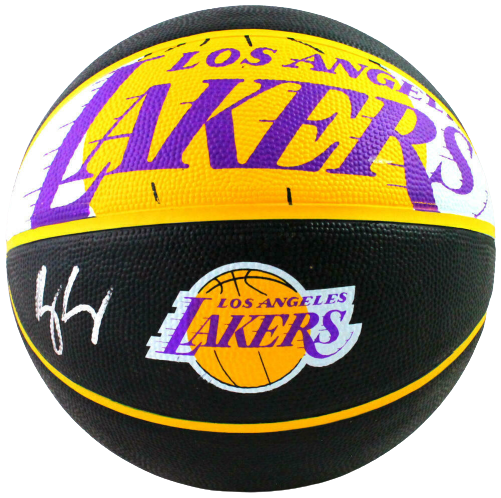 Kyle Kuzma Los Angeles Lakers Autographed NBA LA Lakers Logo Black Basketball- (BAS COA)