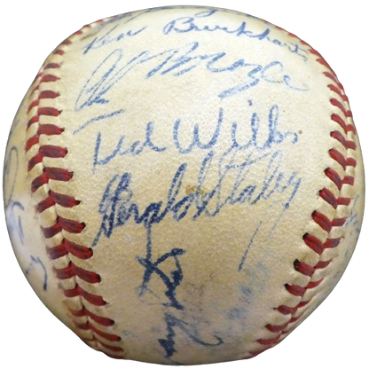 Enos Slaughter St. Louis Cardinals Signed Baseball 27 Sigs A52646 (BAS COA)