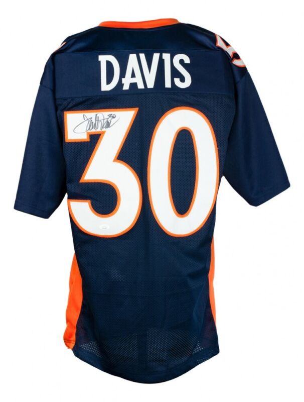 TERRELL DAVIS SIGNED AUTOGRAPHED DENVER BRONCOS CUSTOM JERSEY JSA COA