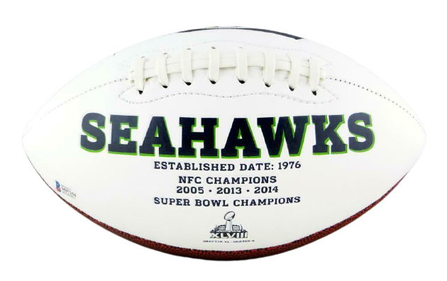 Steve Largent signed Seattle Seahawks Full Size Logo Football Ball W/ HOF  JSA