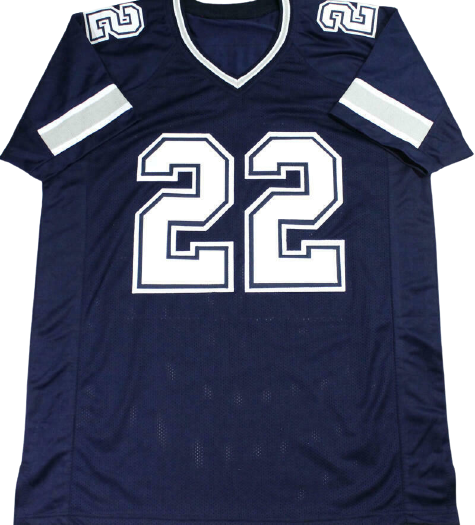 Emmitt Smith Dallas Cowboys Signed Blue Pro Style Jersey with White Numbers (BAS COA)