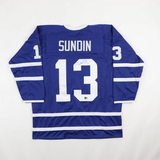 MATS SUNDIN SIGNED AUTOGRAPHED TORONTO MAPLE LEAFS CUSTOM JERSEY BECKETT COA
