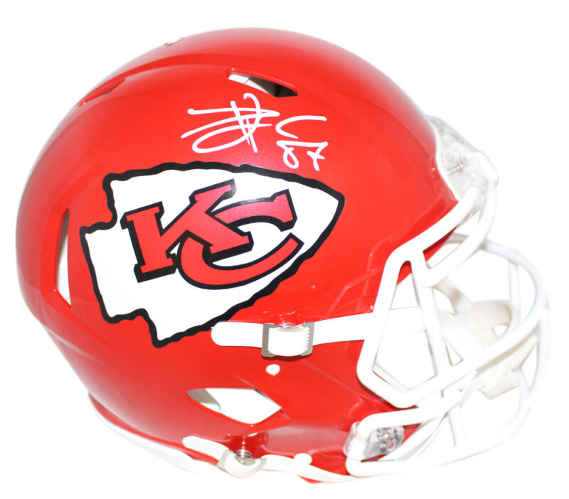 Travis Kelce Autographed Kansas City Chiefs Authentic Speed Helmet BAS 22487