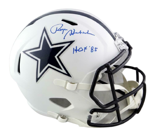 Roger Staubach Signed Dallas Cowboys Full Size Flash Authentic Speed Helmet BAS