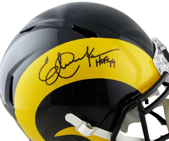 Eric Dickerson Los Angeles Rams Signed Rams Full-sized Color Rush Speed Helmet with HOF *Black BAS COA (St. Louis)