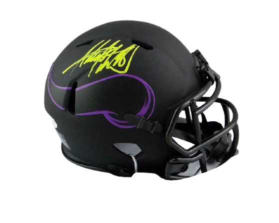 Adrian Peterson Minnesota Vikings Signed Minnesota Vikings Eclipse Mini Helmet (BAS COA), , 