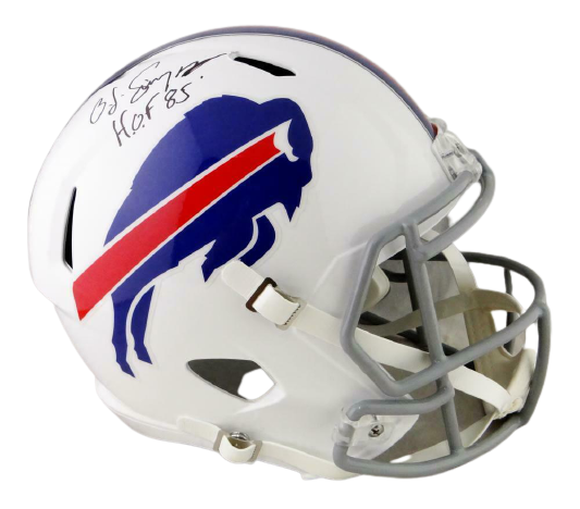 OJ Simpson Buffalo Bills Signed Bills Full-sized Speed Helmet with HOF (JSA COA)