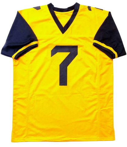Will Grier West Virginia Mountaineers Signed Yellow College Style Jersey (JSA COA)