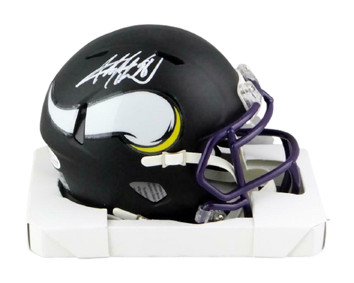Adrian Peterson Minnesota Vikings Signed Vikings Flat Black Mini Helmet - (BAS COA), , 