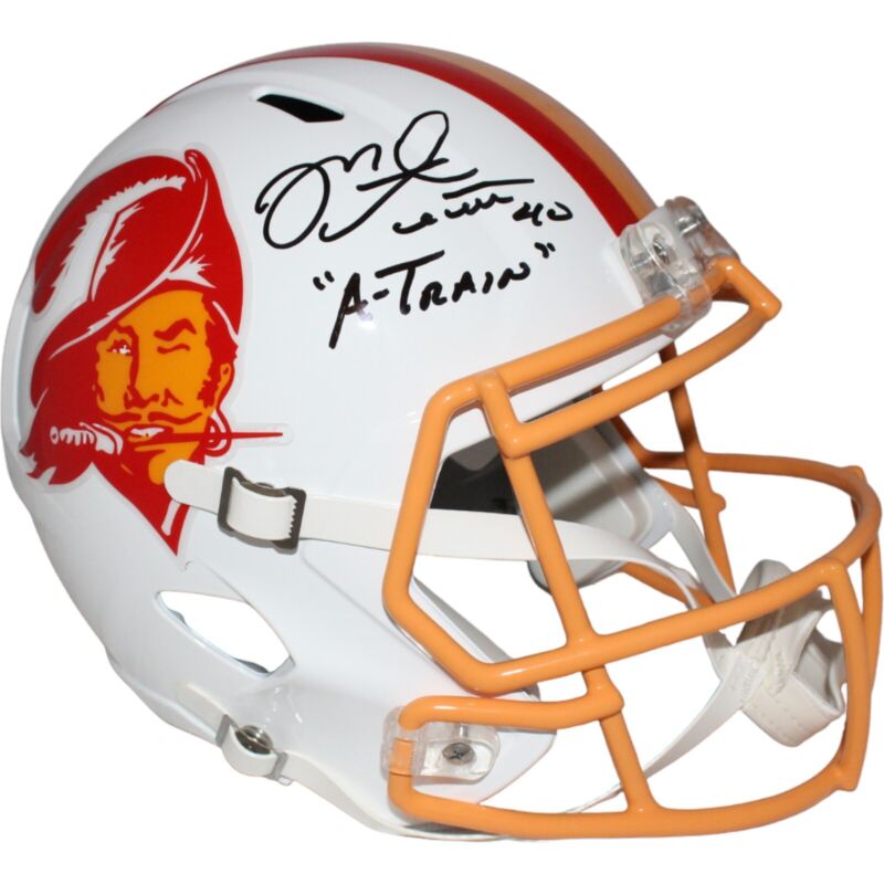 Mike Alstott Signed Tampa Bay Buccaneers F/S TB Helmet Insc. Beckett 42056