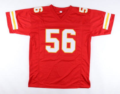 DERRICK JOHNSON SIGNED AUTOGRAPHED KANSAS CITY CHIEFS JERSEY BECKETT COA