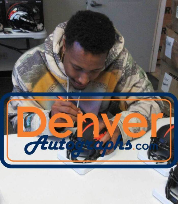 Courtland Sutton Autographed Denver Broncos Eclipse Mini Helmet Beckett 34972