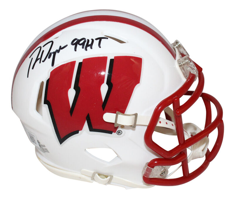 Ron Dayne Autographed Wisconsin Badgers Speed Mini Helmet Beckett 40501