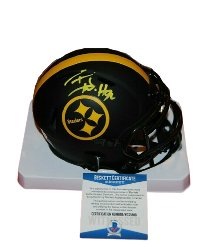 TJ Watt Pittsburgh Steelers Signed Eclipse Mini Helmet 1 (BAS COA)