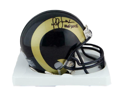 Marshall Faulk Los Angeles Rams Signed St. Louis Rams 00-16 TB Mini Helmet with HOF BAS COA (St. Louis)