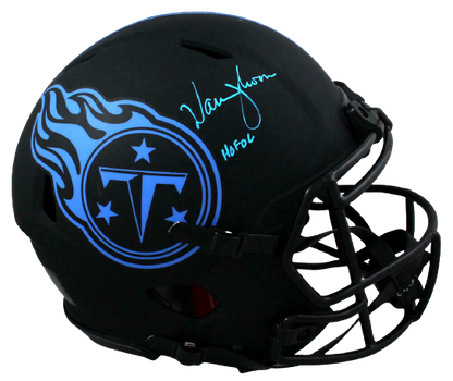 Warren Moon Tennessee Titans Signed Titans Eclipse Authentic Helmet with HOF (BAS COA)