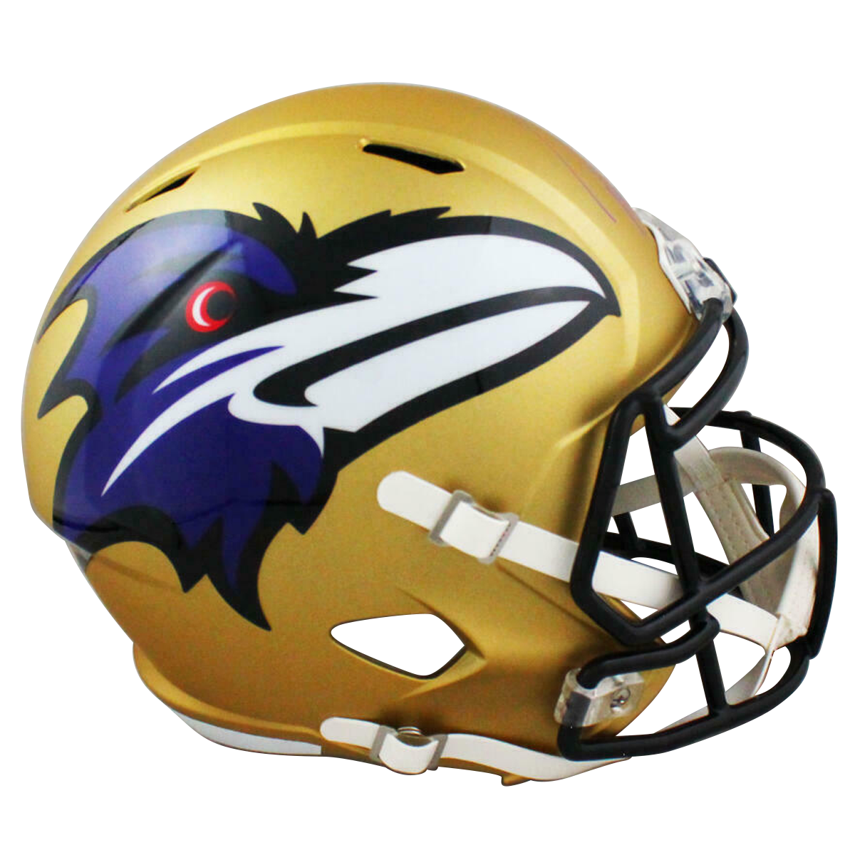 Ray Lewis Baltimore Ravens Signed F/S AMP Speed Helmet (BAS COA)