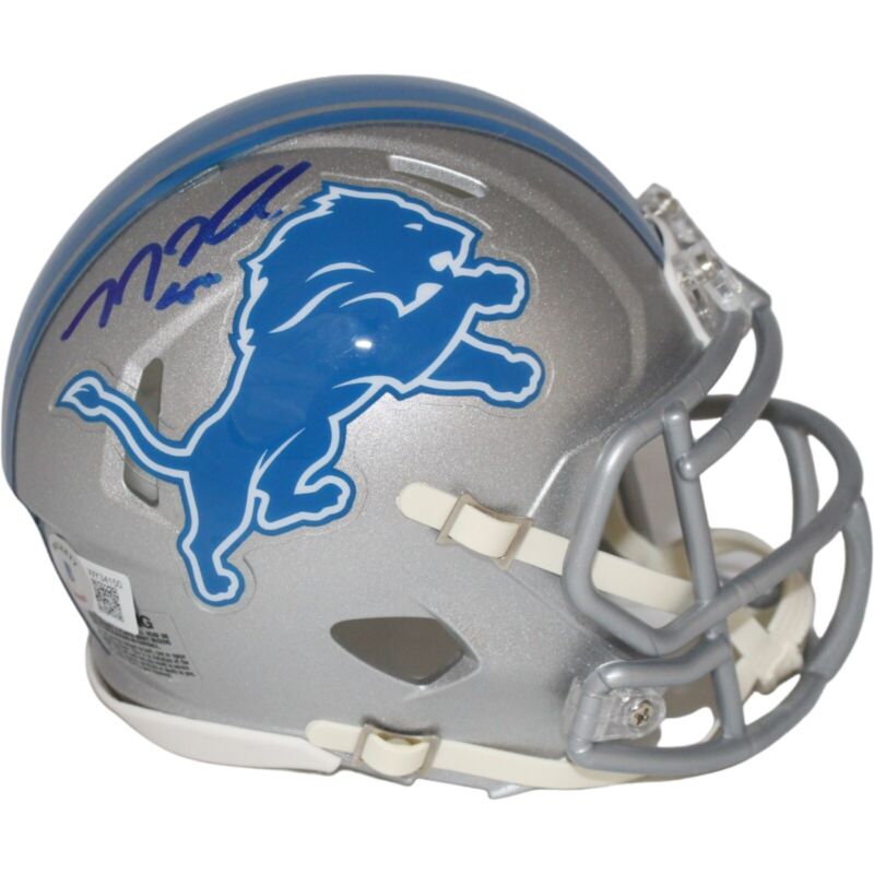 Tj Hockenson Autographed Detroit Lions Speed Mini Helmet Beckett 42461