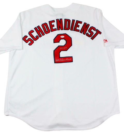 Red Schoendienst St. Louis Cardinals Signed Cardinals White Cooperstown Jersey with HOF (JSA COA)