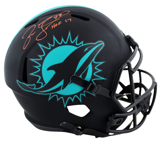 Jason Taylor Miami Dolphins Signed "HOF 17" Eclipse Full Size Speed Rep Helmet (BAS COA)