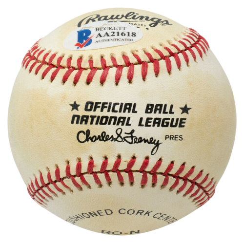 Lou Brock St. Louis Cardinals Signed National League Baseball AA21618 (BAS COA)