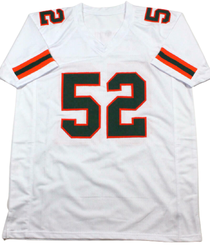 Ray Lewis Miami Hurricanes Signed White College Style Jersey with The U (BAS COA)
