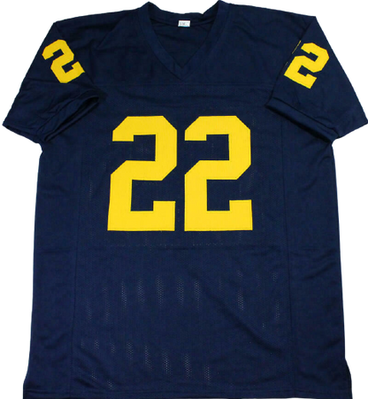 Ty Law Michigan Wolverines Signed Blue College Style Jersey (BAS COA)
