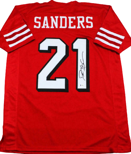 Deion Sanders San Francisco 49ers Signed Red Pro Style Jersey (BAS