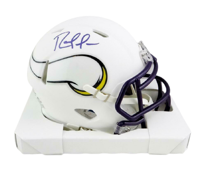 Randy Moss Minnesota Vikings Signed Minnesota Vikings Flat White Speed Mini Helmet (BAS COA)