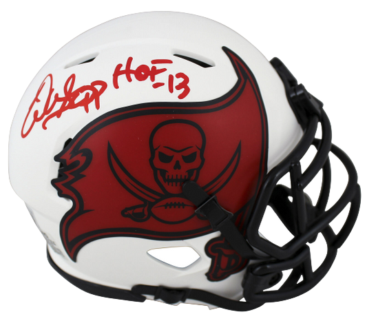 Warren Sapp Tampa Bay Buccaneers Signed "HOF 13" Lunar Speed Mini Helmet (BAS COA)