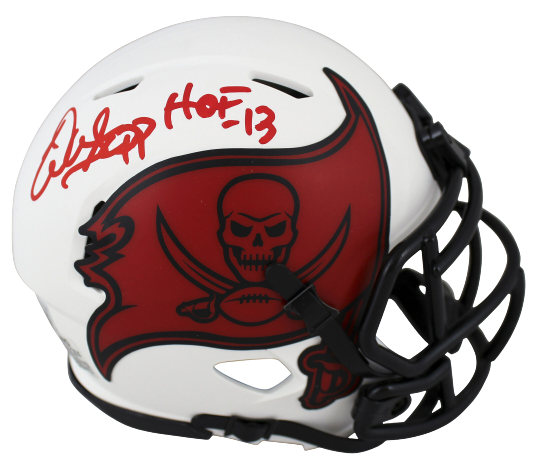 Warren Sapp Tampa Bay Buccaneers Signed "HOF 13" Lunar Speed Mini Helmet (BAS COA)