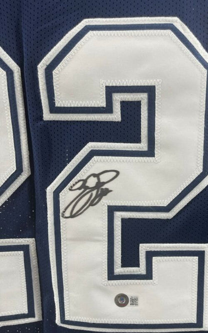 EMMITT SMITH SIGNED AUTOGRAPHED DALLAS COWBOYS CUSTOM JERSEY BECKETT COA