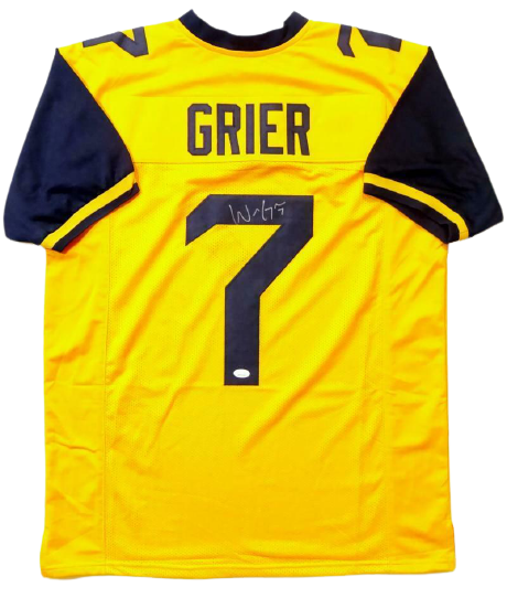 Will Grier West Virginia Mountaineers Signed Yellow College Style Jersey (JSA COA)