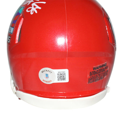 Tavis Kelce Autographed Kansas City Chiefs SB 57 Champs Mini BAS 40367