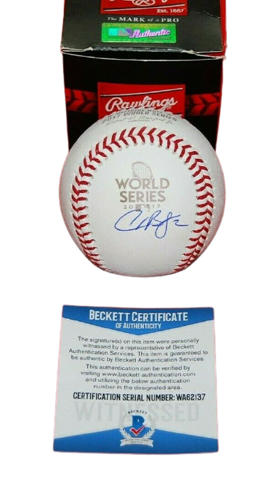 ALEX BREGMAN Houston Astros autographed signed 2017 W/S Baseball (BAS COA)