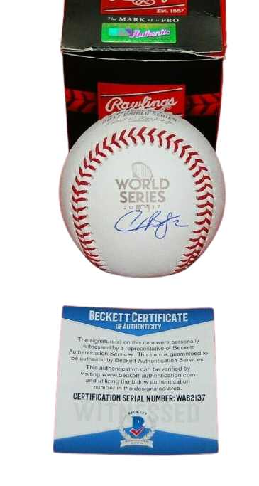 Alex Bregman Autographed Rawlings OML 2017 WS Baseball- Beckett W